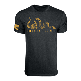 Patriotic shirt for men - Black Rifle Coffee Company Coffee Or Die T-Shirt, Vintage black gold