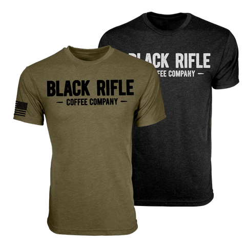 Military shirt for men - Black Rifle Coffee Company Vintage Logo T-Shirt vintage black military green