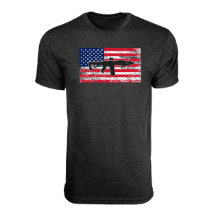Military shirt for men - Black Rifle Coffee Company SBR Flag T-Shirt vintage black 2A